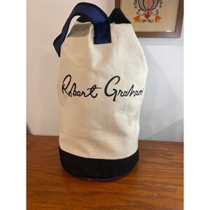 Robert Graham Sling Bag Duffle Cotton Canvas Drawstring Travel Gym‎ Classic